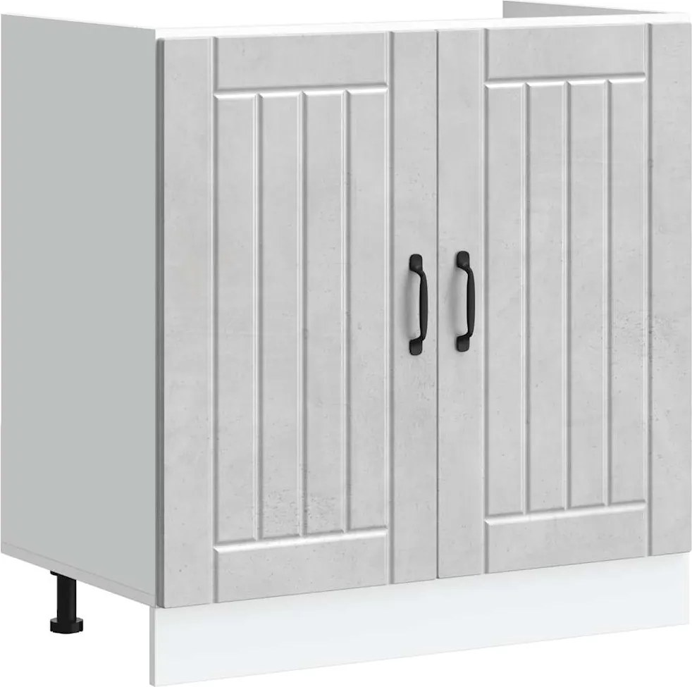 vidaXL Dulap de bază pentru chiuvetă „Lucca” Lemn prelucrat gri beton