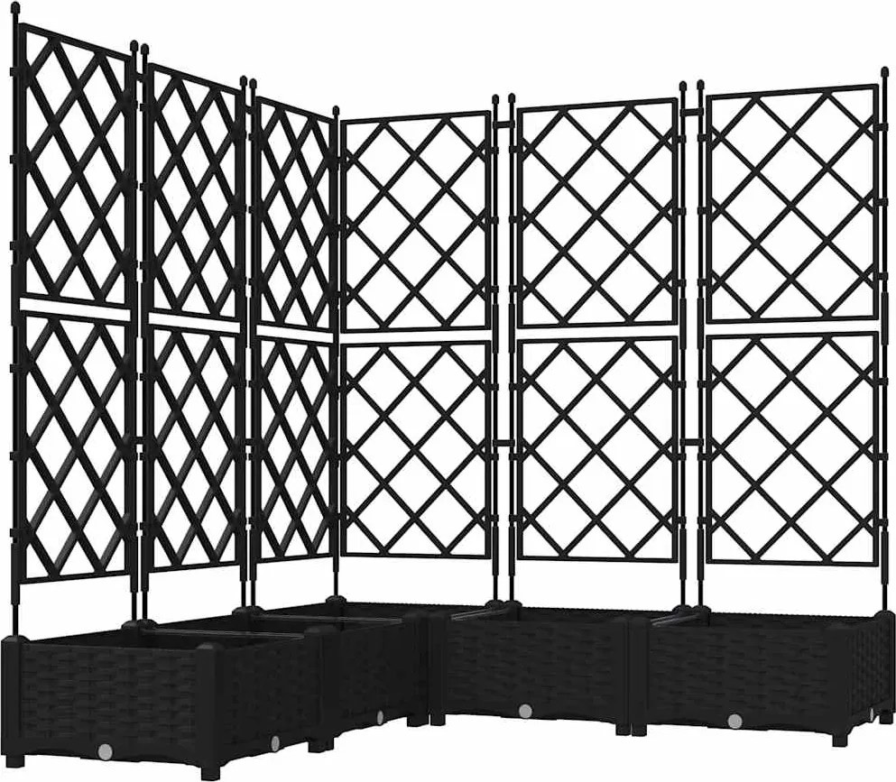 vidaXL Vază pentru Grădină 5 pcs Negru 120 x 120 x 125,5 cm Oțel