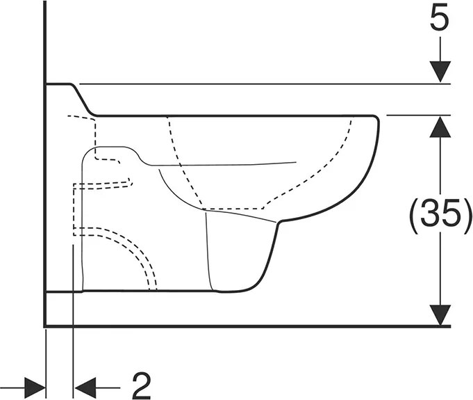 Vas wc suspendat pentru copii, evacuare orizontala, spalare verticala, Geberit Bambini