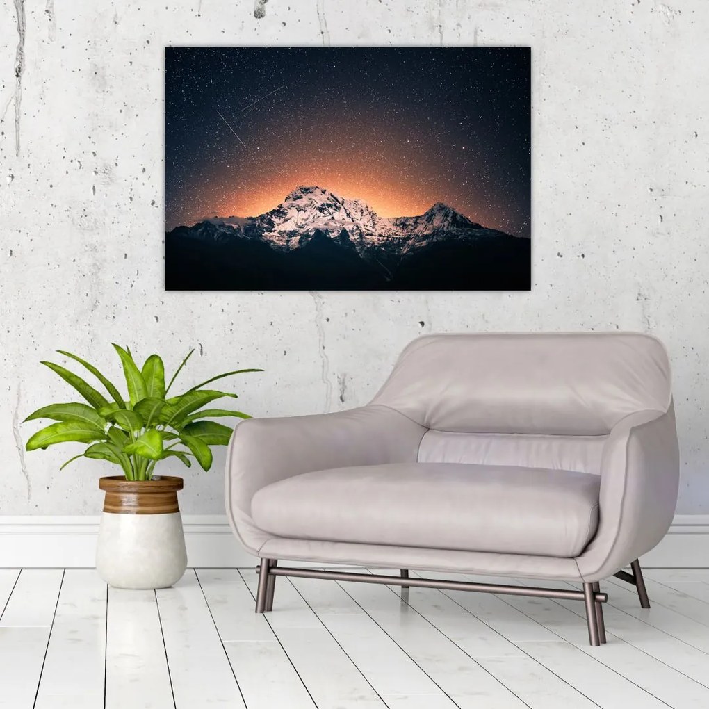 Tablou cu cerul nocturn cu munți (90x60 cm)