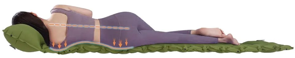 Saltea single pentru drumetii, verde