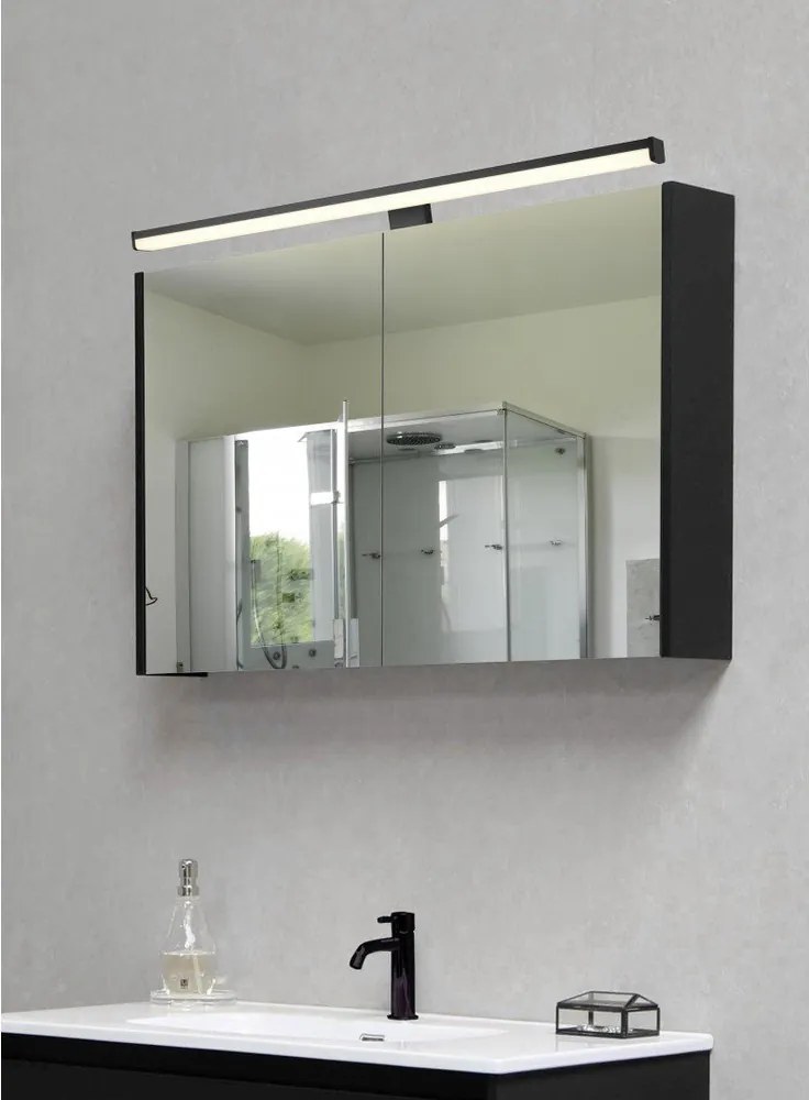 Aplică de perete negru-mat LED (lungime 60 cm) Lino – Trio