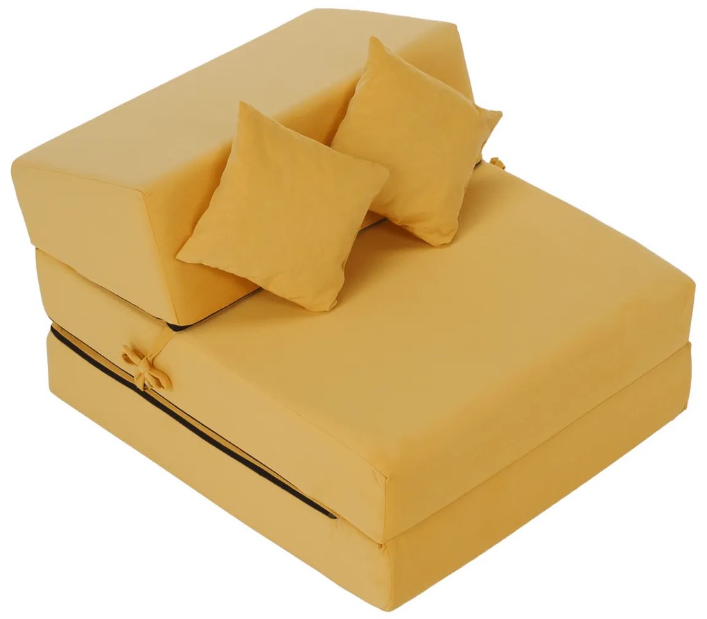Scaun pliant/saltea PELOS, galben