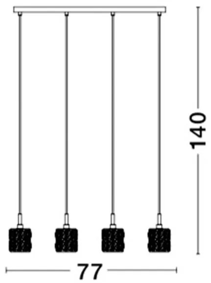 Lustra eleganta design modern cu 4 pendule Nice NVL-8538104