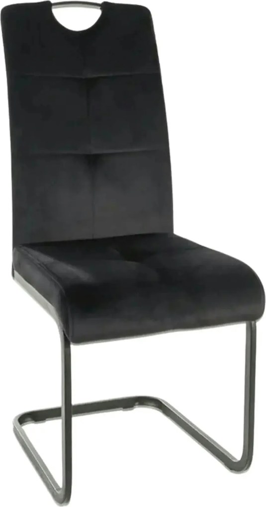 Scaun AXO, negru, stofa catifelata/metal, 43x47x101 cm