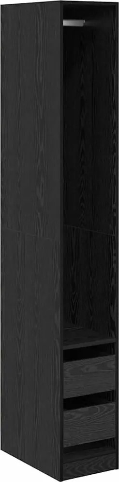vidaXL Dulap cu sertar Stejar Negru 50 x 30 x 200 cm Lemn compozit