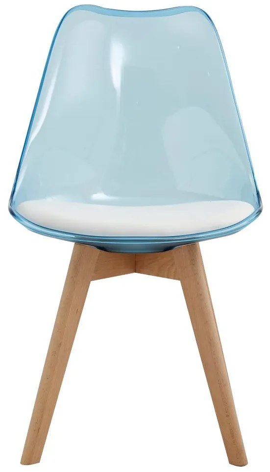Scaun sufragerie Bralla 2 (transparent + albastru + fag + alb) . 1116241
