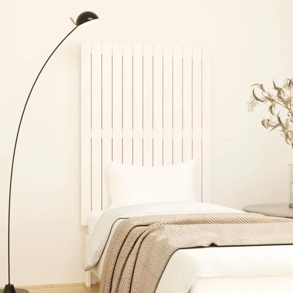 824954 vidaXL Tăblie de pat pentru perete, alb, 82,5x3x110 cm, lemn masiv pin