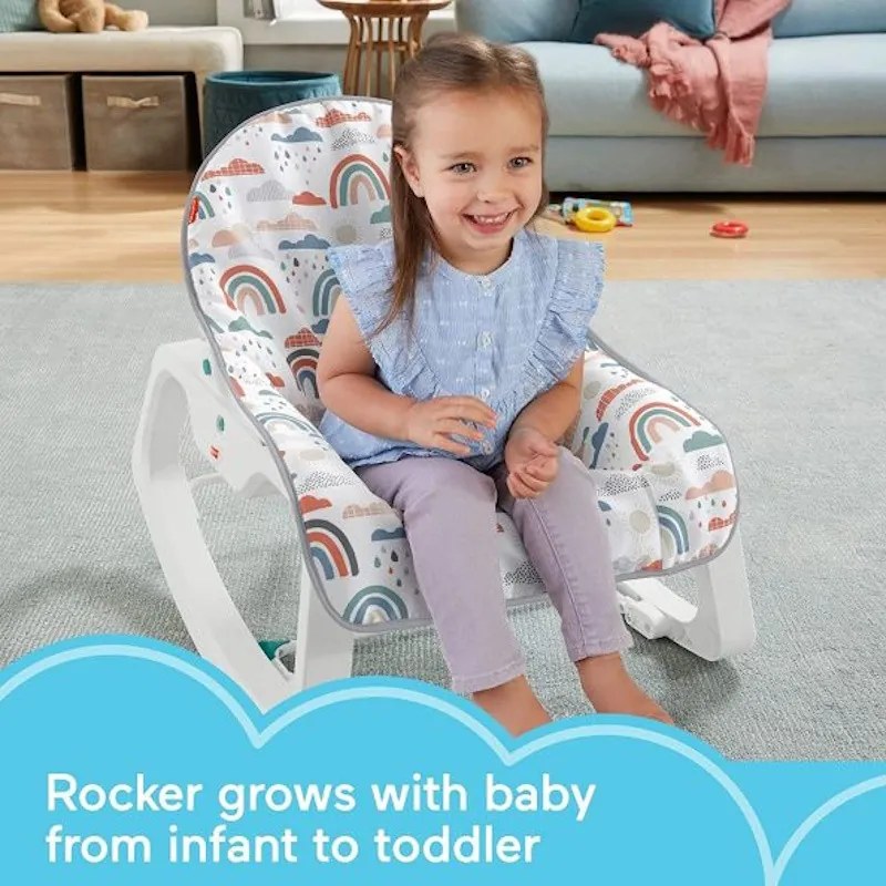 Balansoar pentru copii Fisher-Price GVG93, Pana la 18 kg, Vibratii, Pliabil, Alb