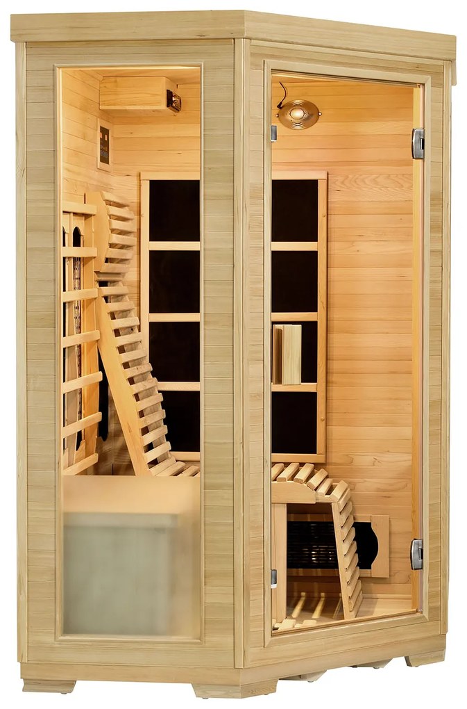 Infračervená sauna / tepelná kabína Aalborg s triplexným vykurovacím systémom a drevom Hemlock