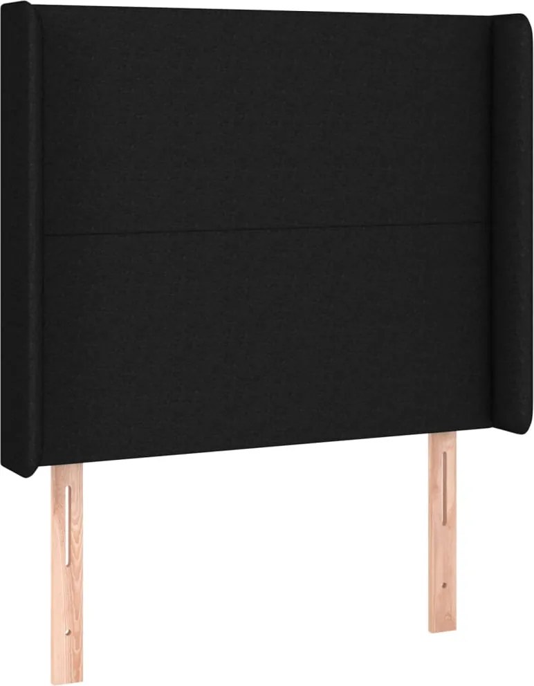 vidaXL Tăblie de pat cu aripioare, negru, 93x16x118/128 cm, textil