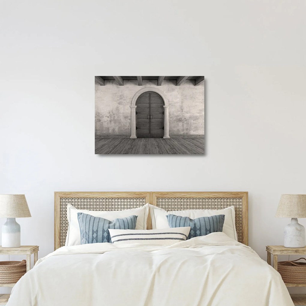 Tablou pe sticlă - Ușa misterioasă (70x50 cm)
