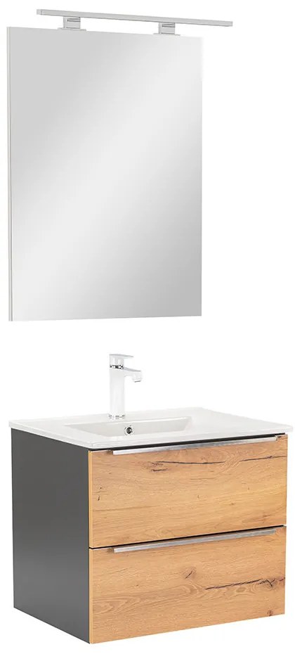 Mobilier complet de baie Vario Trim 60 antracit-stejar