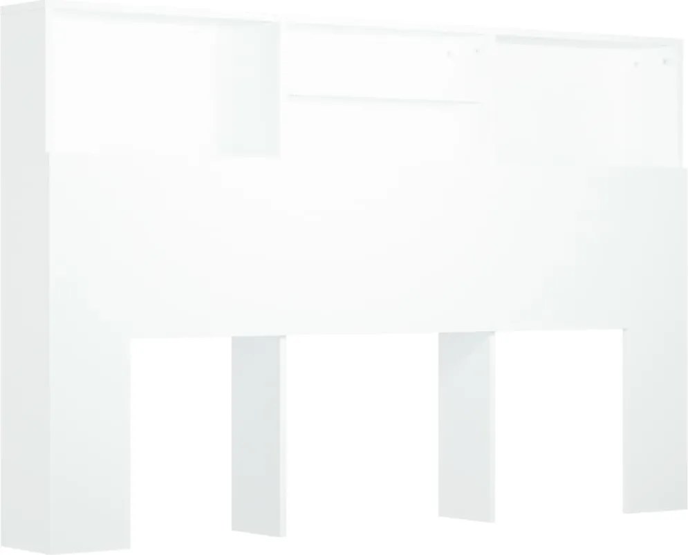 vidaXL Tăblie de pat cu dulap, alb, 160x19x103,5 cm