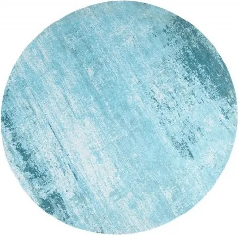 Covor rotund din bumbac Modern Art 150cm, turcoaz bej