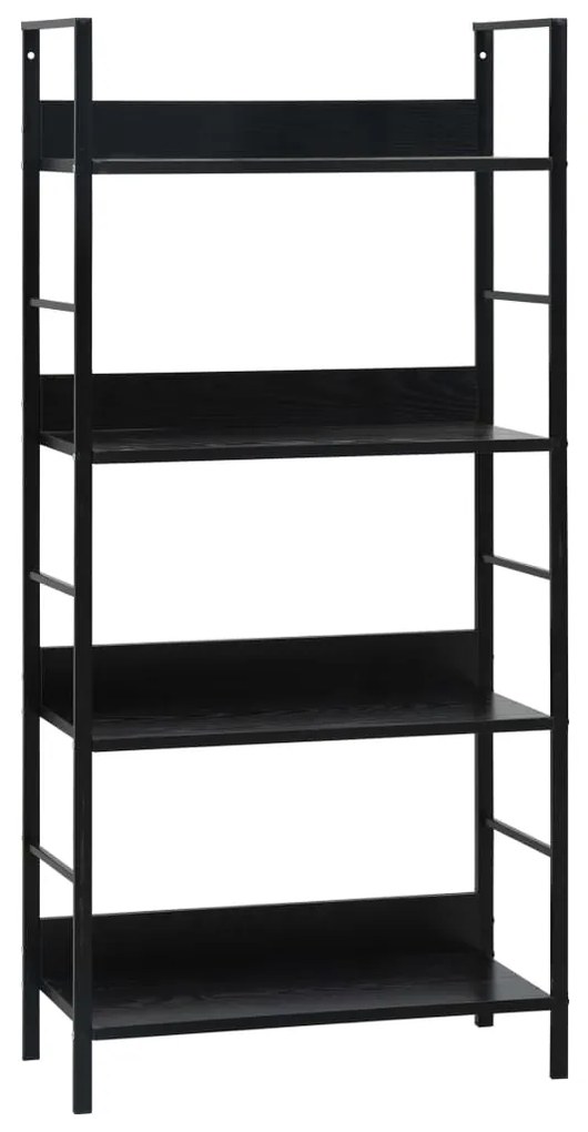 vidaXL Etajeră cărți 4 rafturi, negru, 60x27,6x124,5 cm lemn prelucrat