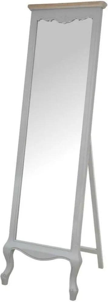 Oglindă de podea Gina , 168x49x8 cm, lemn de plop/ mdf/ metal, gri/ maro deschis