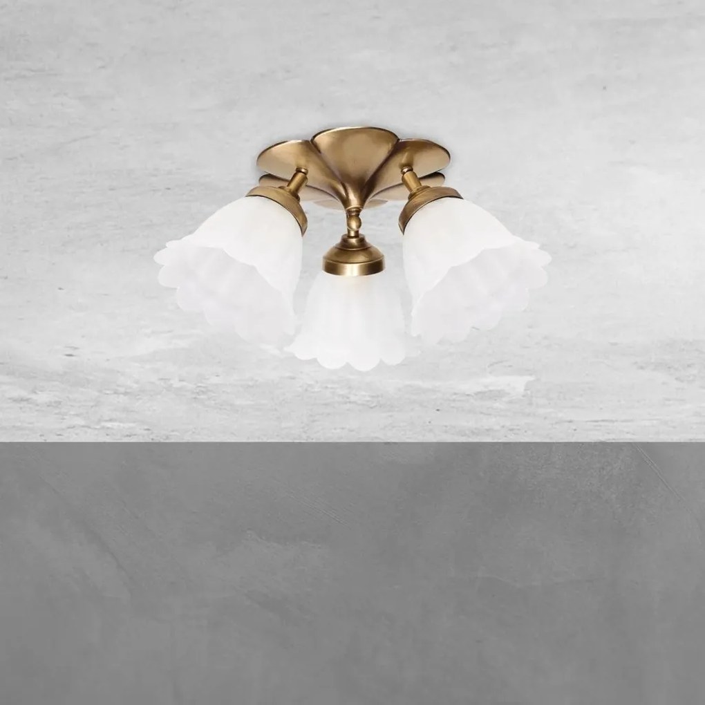 Lustra aplicata din alama design italian Glass Bell 3L