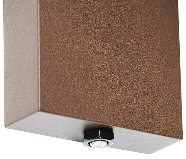 Lampa de perete exterioară maro ruginiu IP44 cu senzor de amurg - Charlois