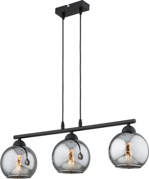 Brilagi - Lustră suspendată pe cablu DIOR 3xE27/60W/230V negru/gri fumuriu