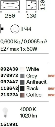 Aplica iluminat exterior IP44 REX-3 AP1 NERO