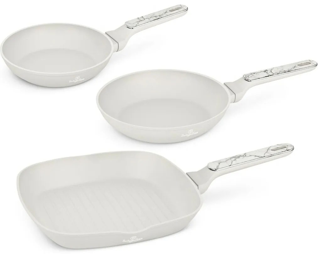 BerlingerHaus Set de tigăi cu suprafață din titan Sahara Marble, 2+1 buc.