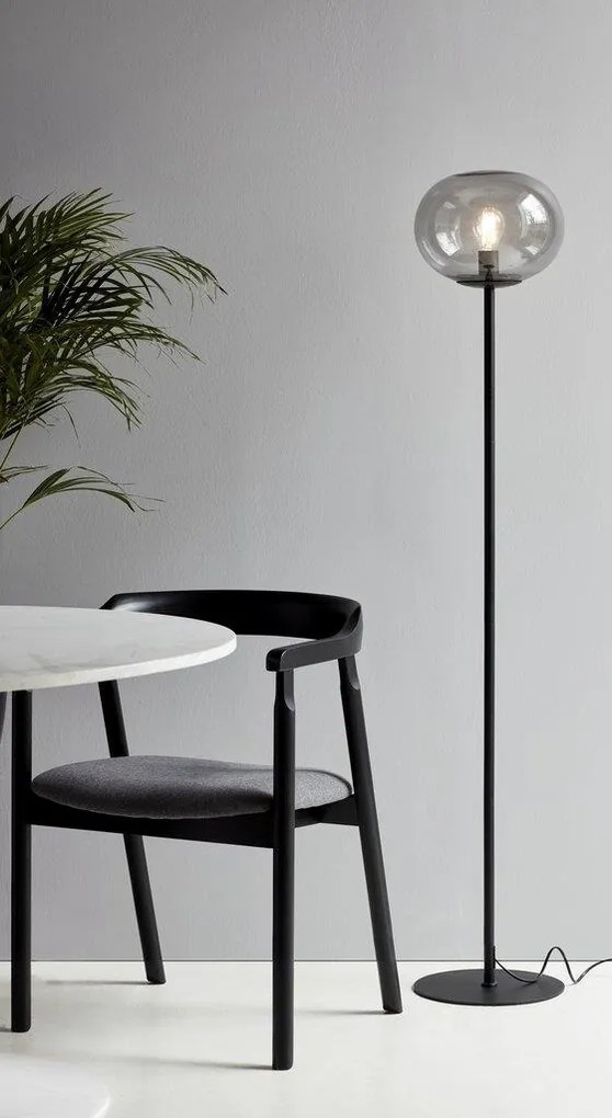 Lampadar, Lampa de podea design nordic Alton, negru/ fumuriu 2010514047 NL