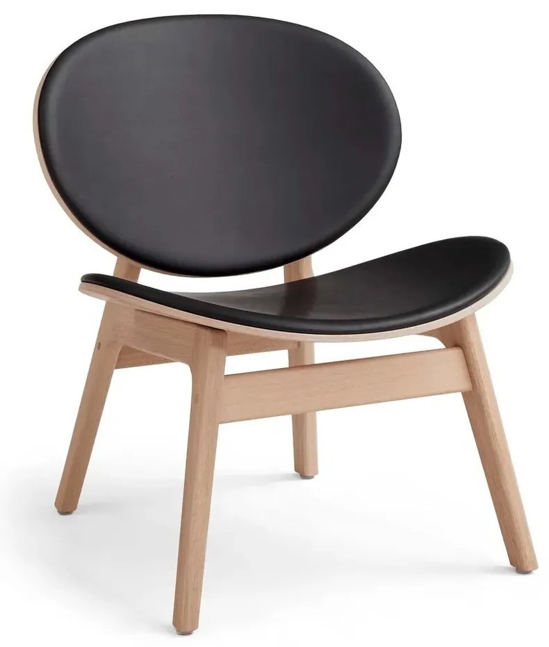 Fotoliu din lemn de stejar cu tapițerie din piele Findahl Hammel One