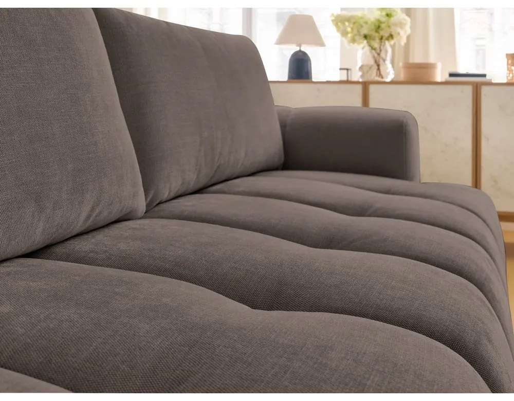 Canapea taupe extensibilă/cu spațiu de depozitare 251 cm Fuji – Bobochic Paris