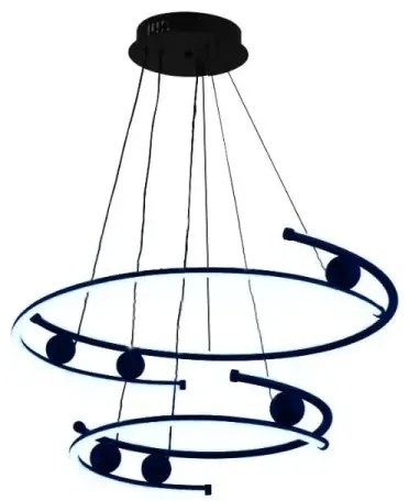 Lustră LED dimabilă pe cablu LED/80W/230V 3000-6500K + telecomandă