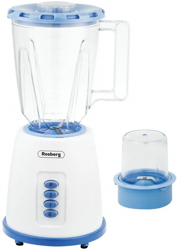 Blender cu rasnita Rosberg R51162B, 500W, 2 viteze +Pulse, Albastru/Alb