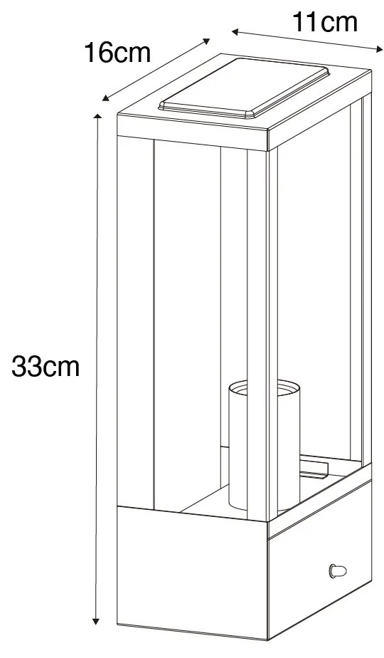 Aplică de perete exterioară neagră cu senzor crepuscular auriu - Rotterdam