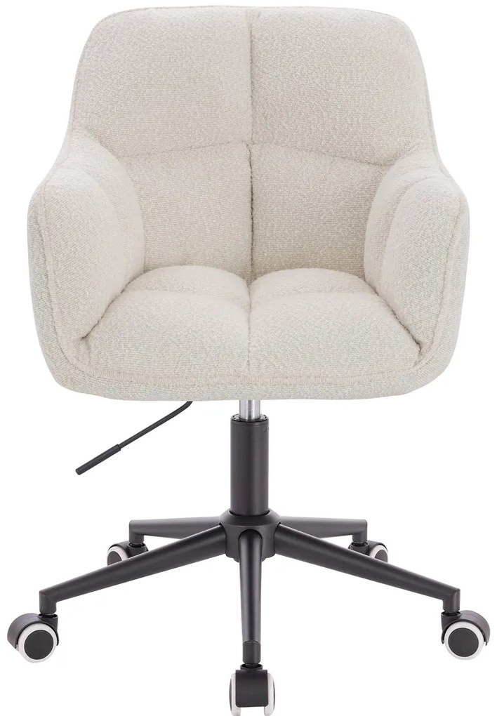 HR550K Scaun Crem Boucle cu Bază Neagră