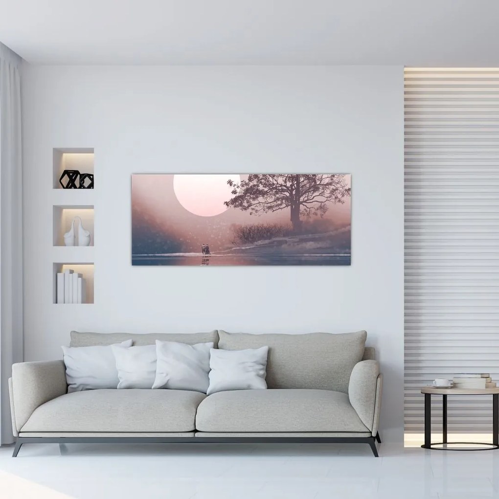 Tablou Perechea îndrăgostită (120x50 cm)