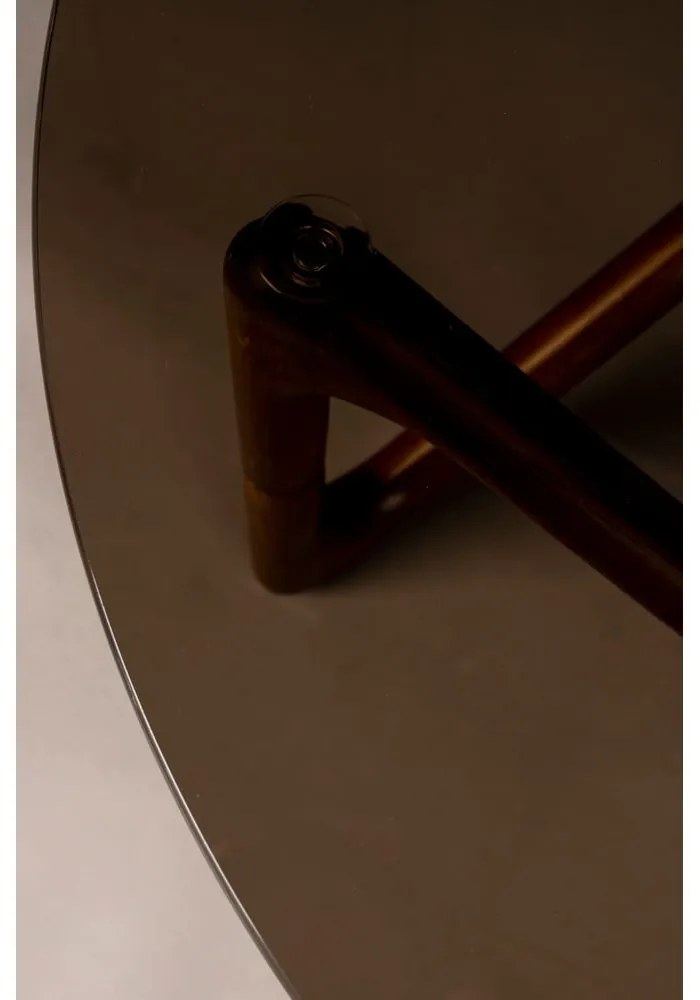 Măsuță de cafea maro rotundă cu blat din sticlă ø 80 cm Naia – Dutchbone