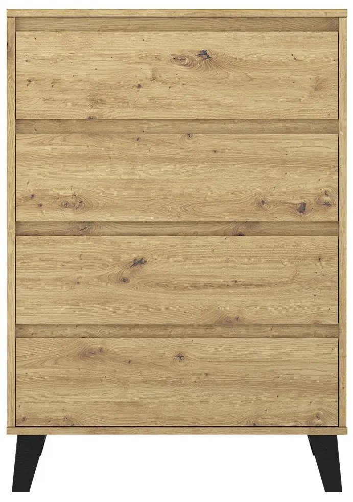 Comodă Brisas 4 (stejar artisan + negru) . 1116262