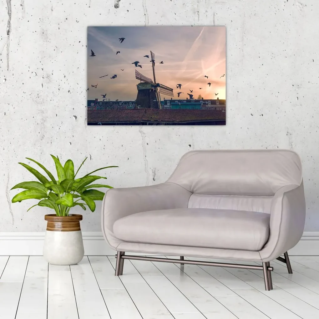 Tablou cu moară de vânt (70x50 cm), în 40 de alte dimensiuni noi