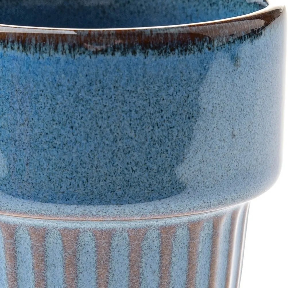 Set de 4 căni ceramice Rustik 100 ml, albastru