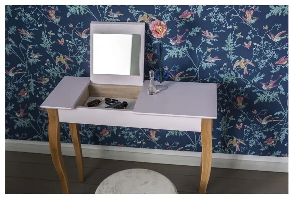 Masă de toaletă cu oglindă Ragaba Dressing Table, lungime 105 cm, alb