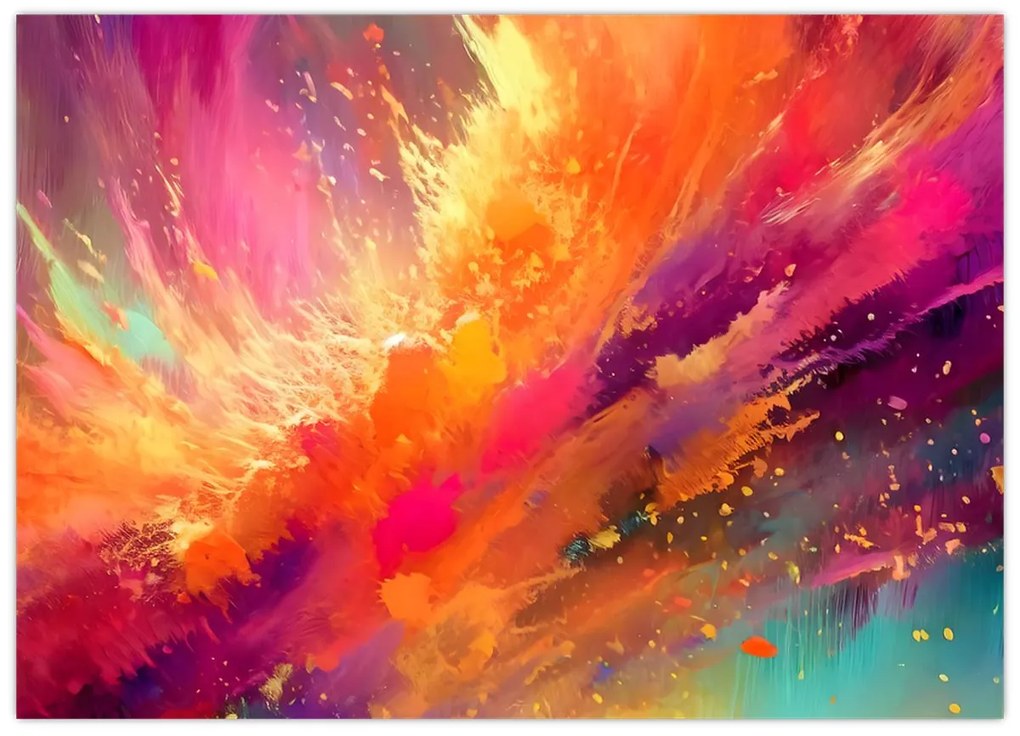 Tablou pe sticlă - Abstractizare dinamică (70x50 cm)