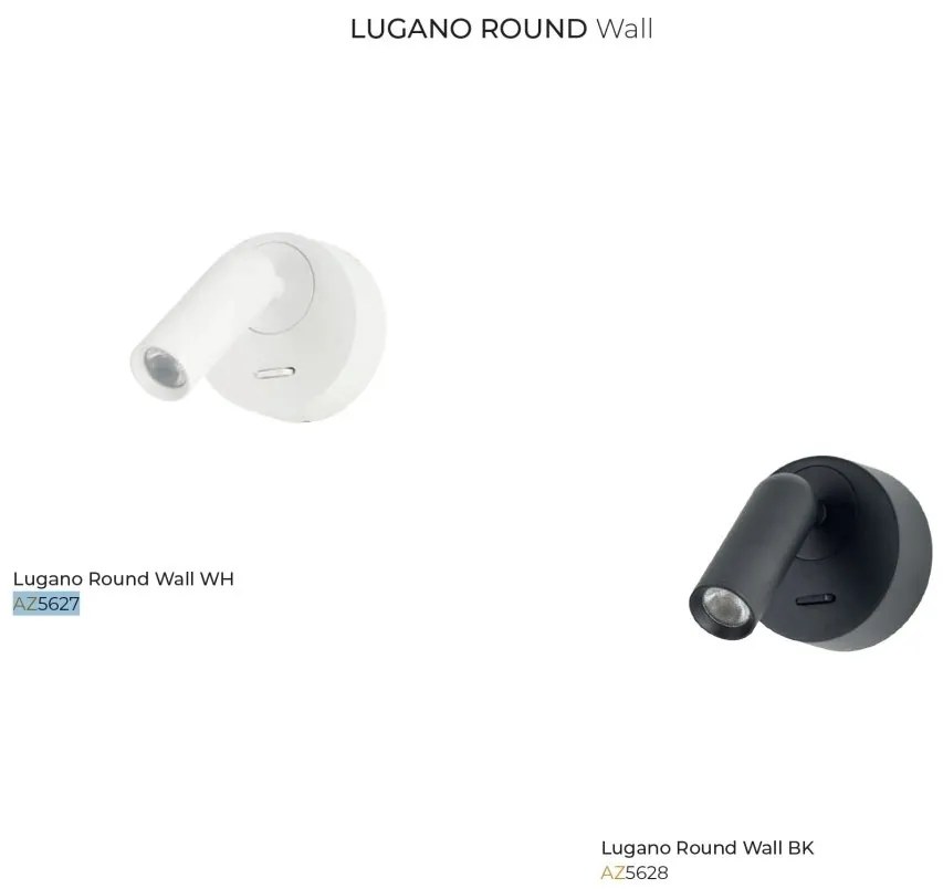 Aplica cu Spot LED reglabil LUGANO round alba