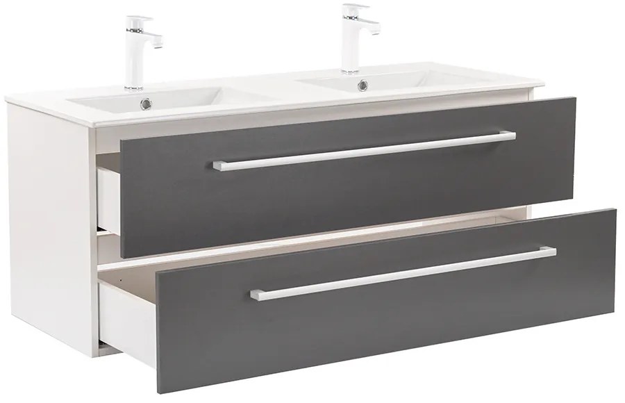 Dulap inferior Vario Clam 120 cu lavoar alb-antracit