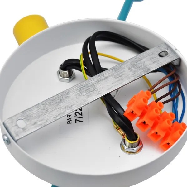 Lustră aplicată CAMBRIDGE 4xE27/60W/230V albastră/galbenă