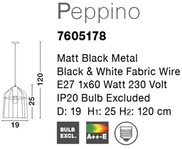 Pendul design modern minimalist Peppino negru NVL-7605178