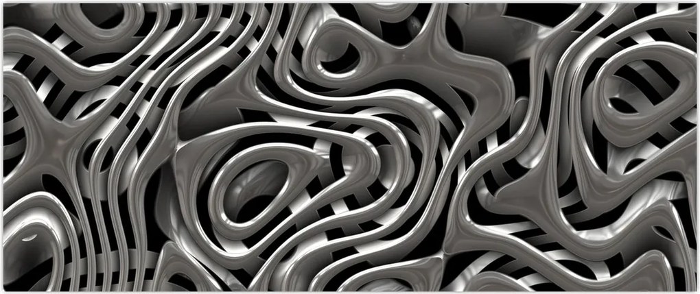 Tablou - Abstractizare metalică (120x50 cm)