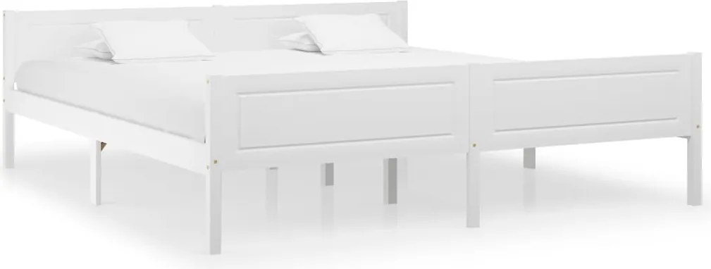 vidaXL Cadru de pat, alb, 180x200 cm, lemn masiv de pin