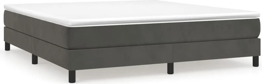 vidaXL Cadru de pat cu arcuri, gri închis, 160x200 cm, catifea