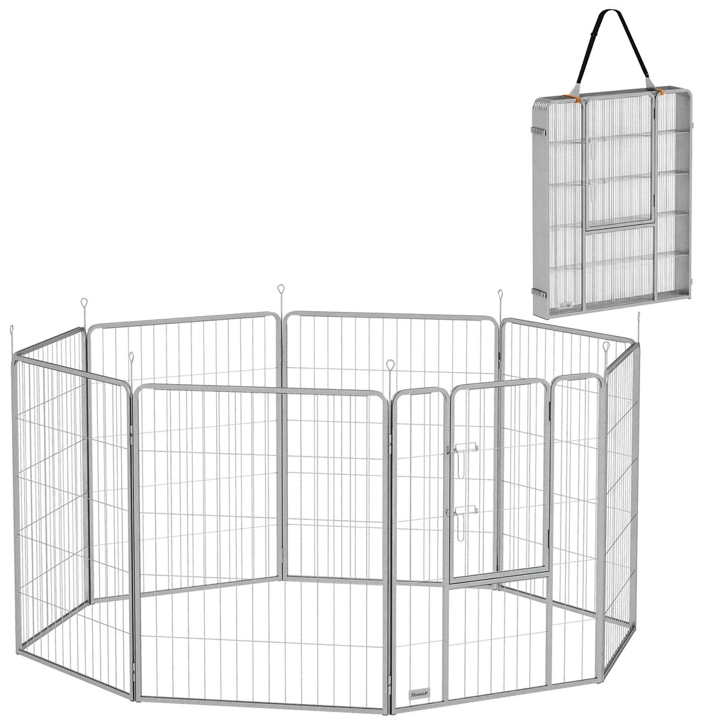 PawHut Spațiu de joacă pentru animale de companie, Gard pentru câini, Loc de joacă pentru animale de companie, ajustabil flexibil, Oțel inoxidabil | Aosom Romania
