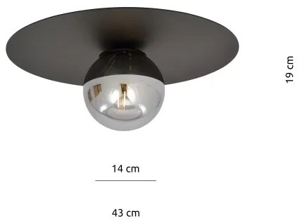 Plafonieră SOLAR 1xE14/10W/230V negru/gri