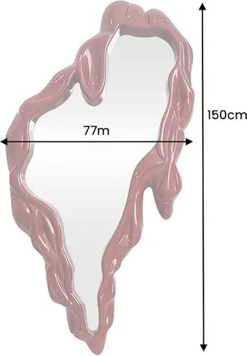 Oglinda de perete decorativa FLUIDUM 150cm rosu